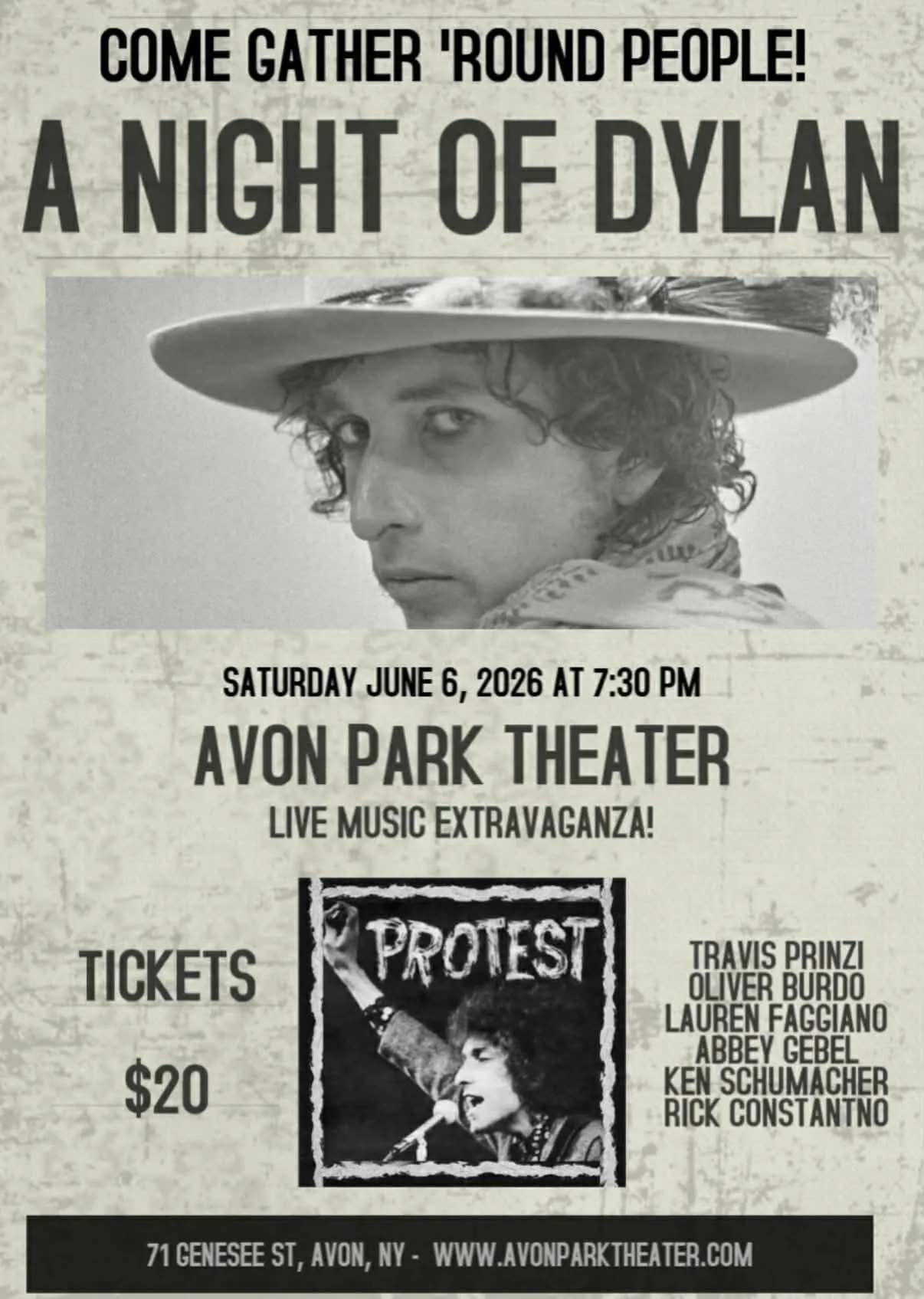 Travis Prinzi's Bob Dylan Extravaganza event banner