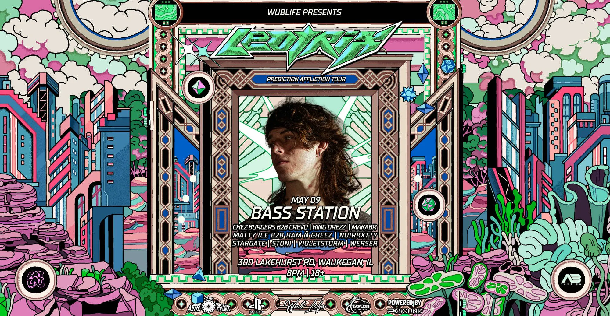 LEOTRIX's PREDICTION AFFLICTION TOUR AT BASS STATION event banner