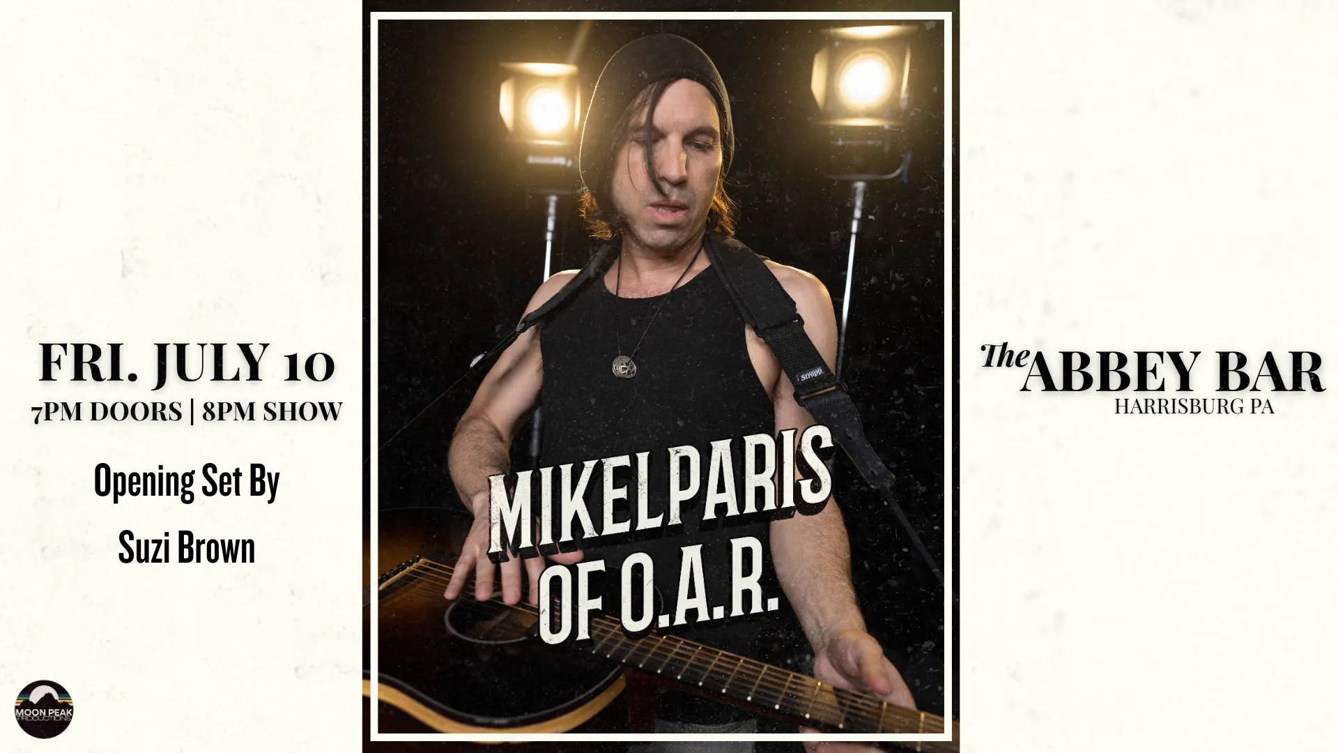 MikelParis of O.A.R. Live at The Abbey Bar w/ Suzi Brown event banner