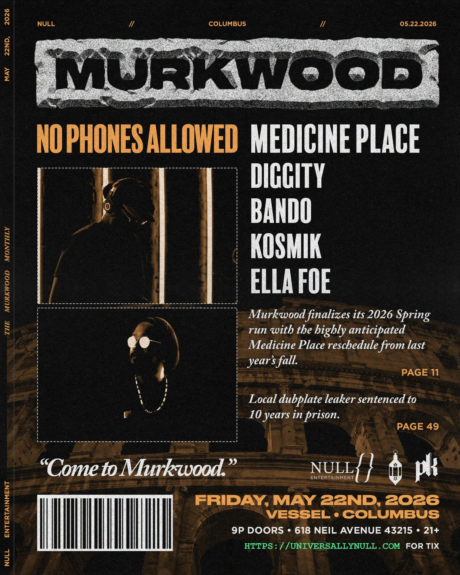 MURKWOOD | MEDICINE PLACE | MAY 22, 2026 event banner