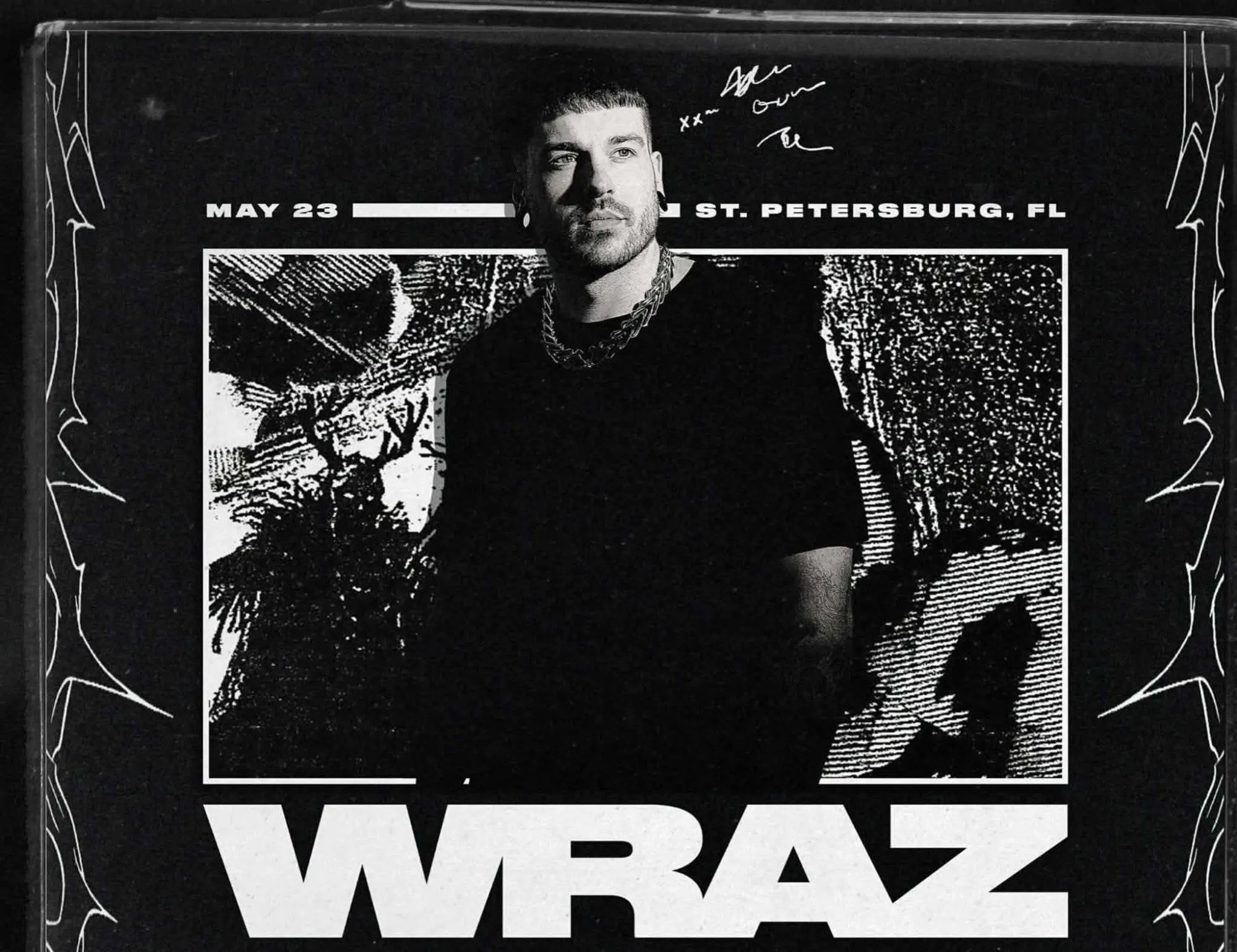 Wraz. w/ Merricat Black b2b RAFEEKI, Murkury Vinyl set, Miraxy, TELOS369 event banner