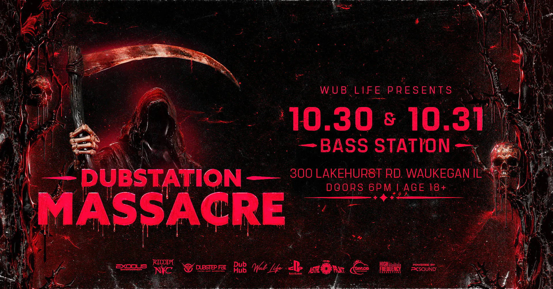 DUBSTATION MASSACRE 2026 event banner