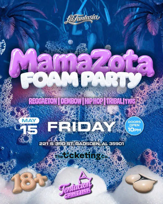 Mamazota Foam Party event banner