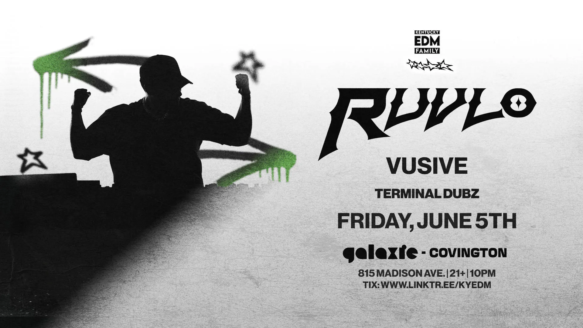 Ruvlo w/ Vusive & Terminal Dubz at Galaxie - Covington event banner