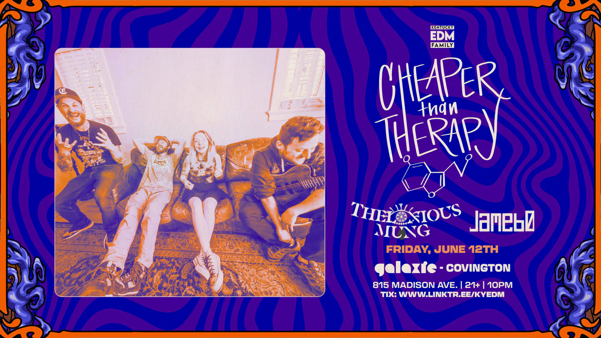 Cheaper Than Therapy w/ Thelonious Mung & Jamebo at Galaxie - Covington event banner