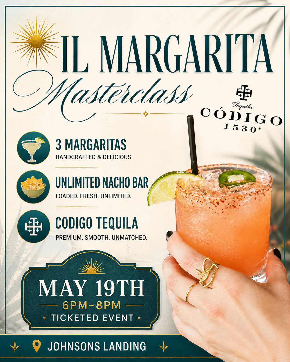 JL Margarita Masterclass! event banner