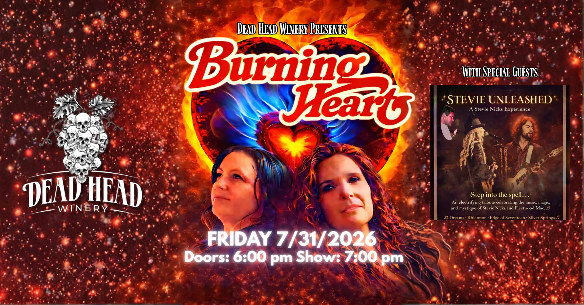 Burning Heart wsg Stevie Unleashed event banner