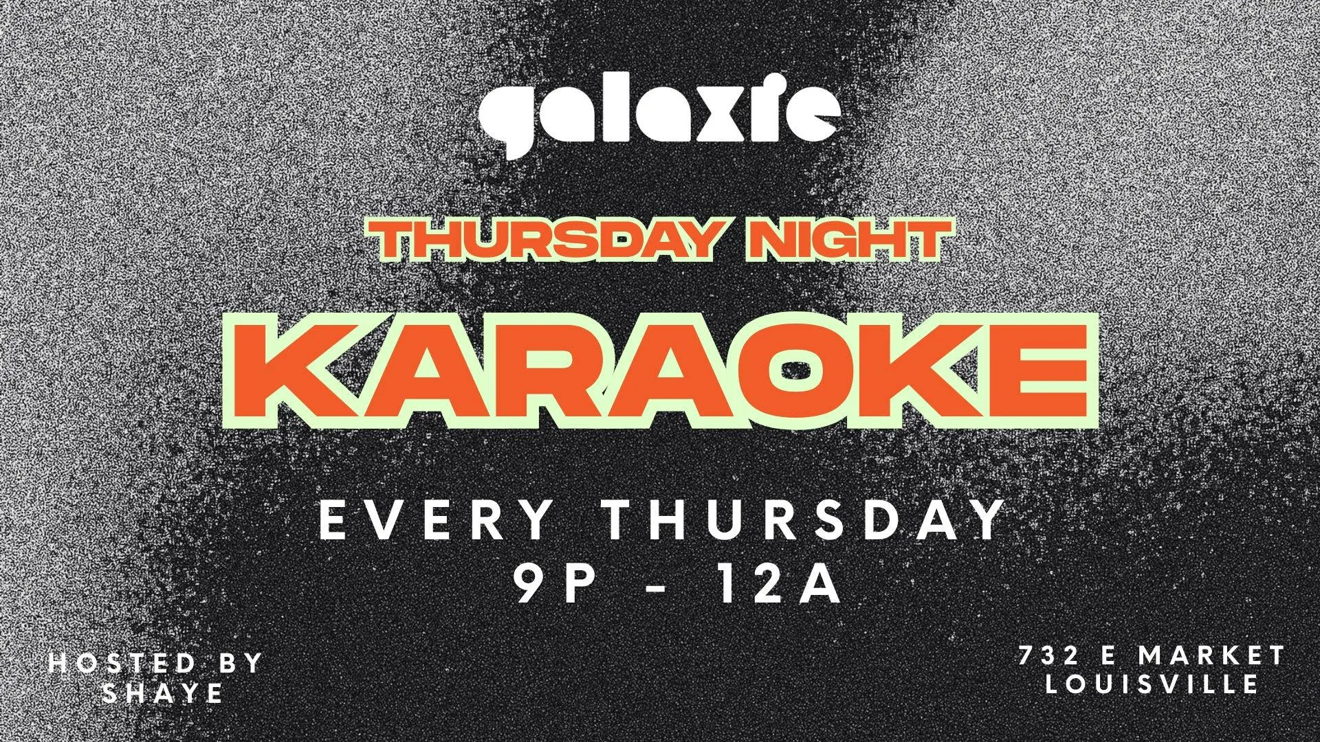 Thursday Night Karaoke at Galaxie! event banner