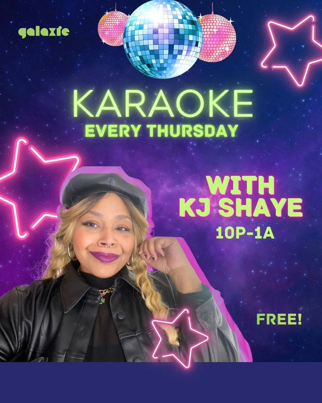 Thursday Night Karaoke at Galaxie with Shaye! event banner