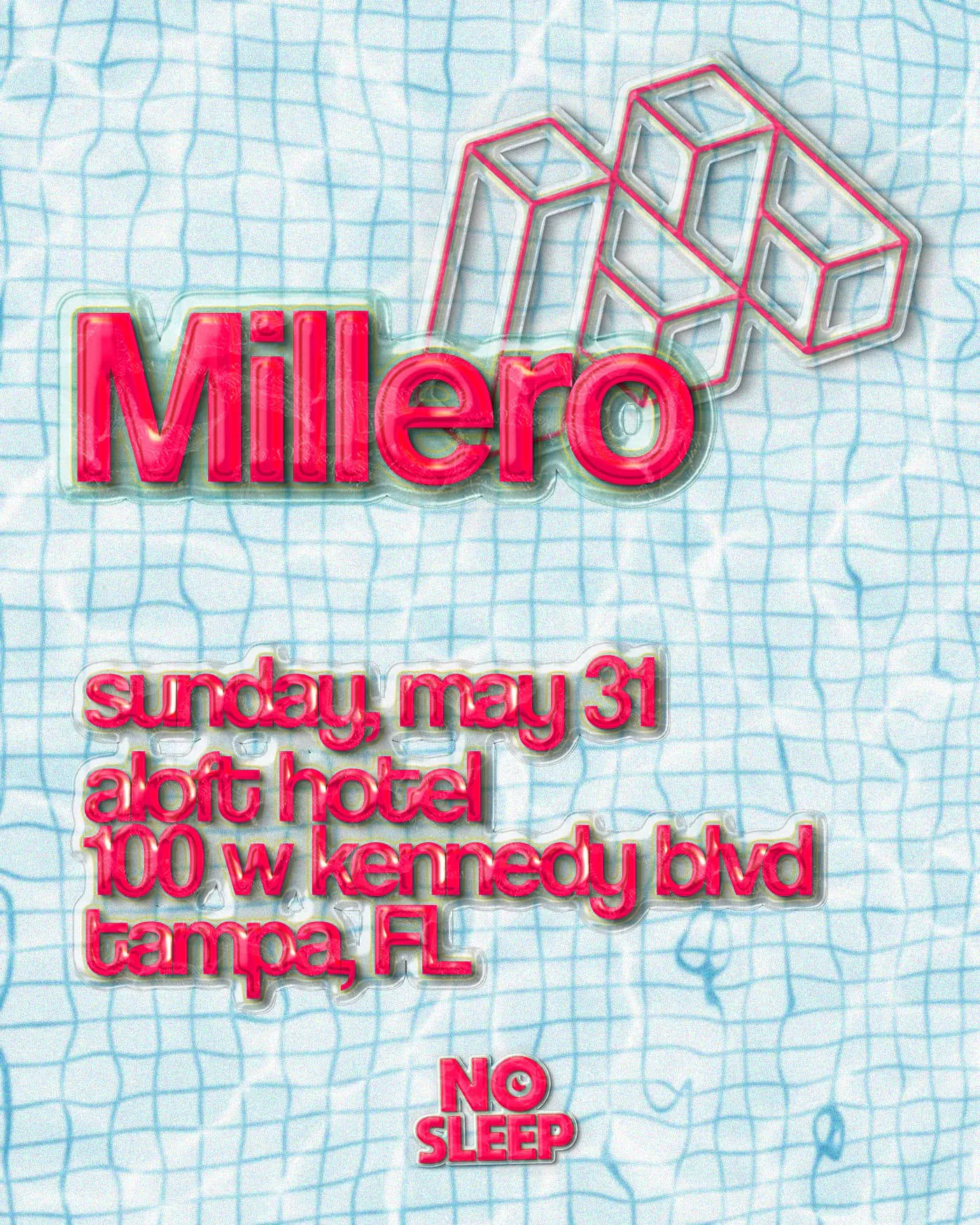 No Sleep Pool Party: Millero event banner