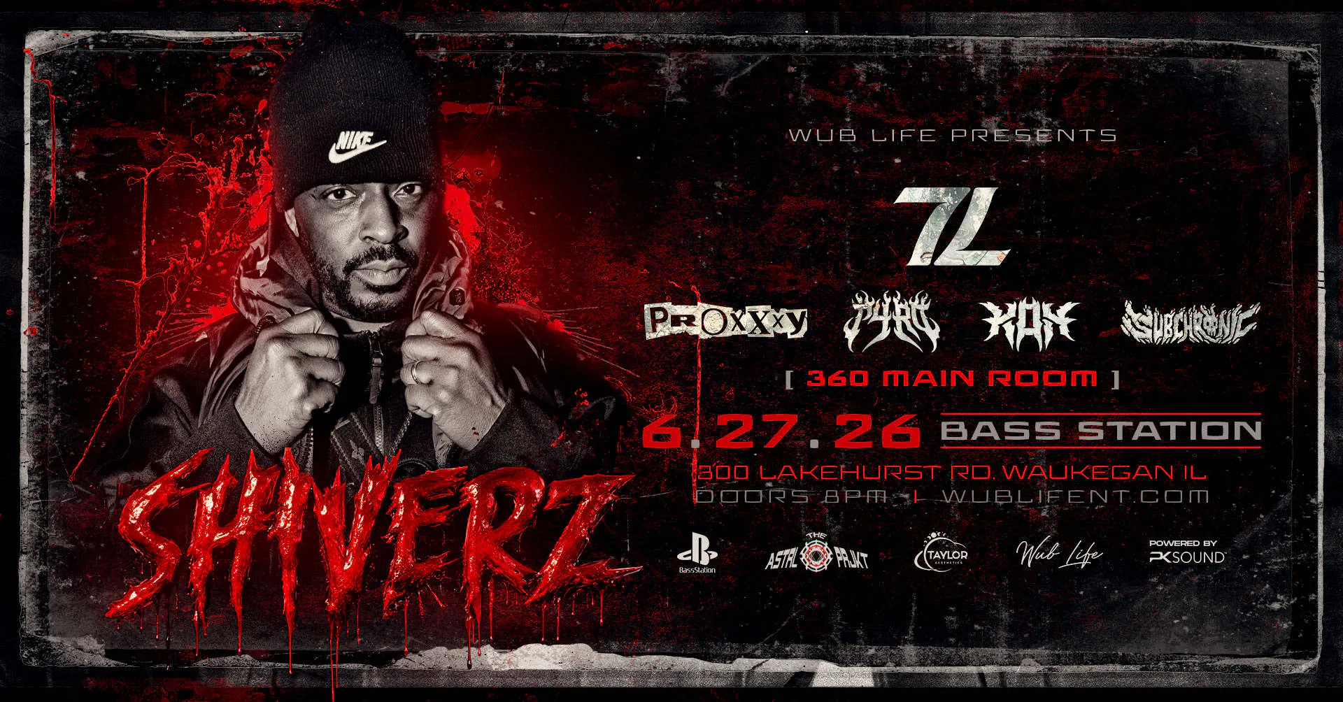 SHIVERZ AT BASS STATION event banner