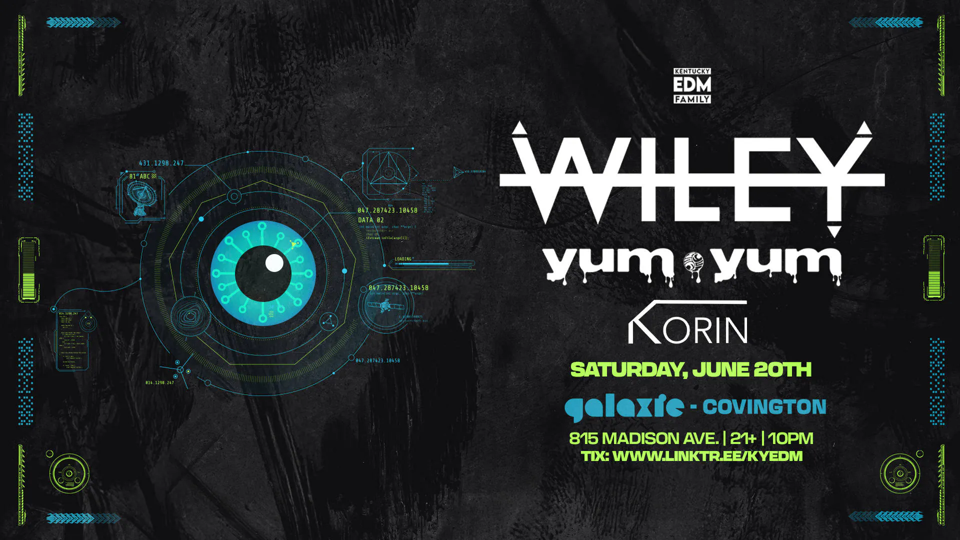 Wiley w/ Yum.Yum & Korin at Galaxie - Covington event banner