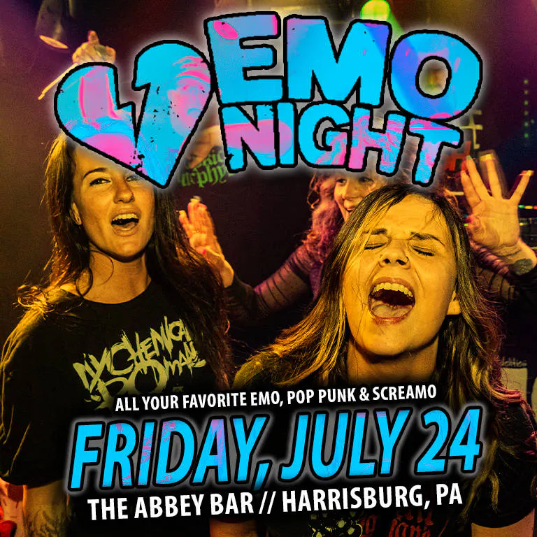 Emo Night! at The Abbey Bar | July 24 | Harrisburg PA event banner