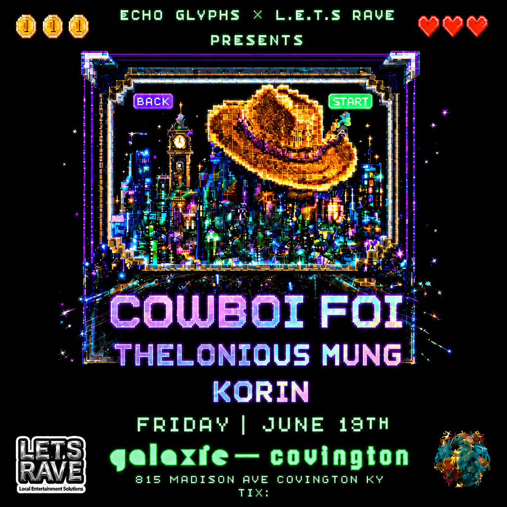 Cowboi Foi, Thelonious Mung, and Korin at Galaxie - Covington event banner