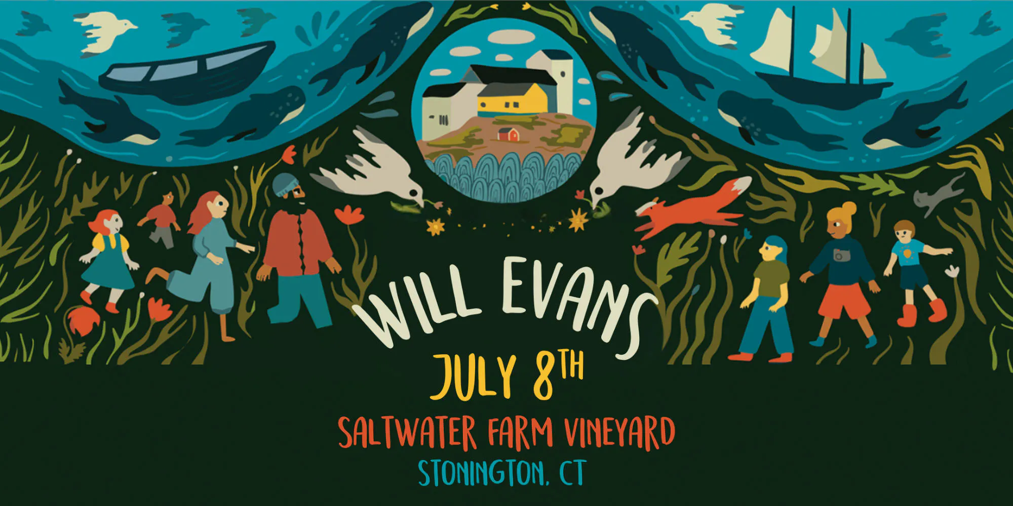 Will Evans | Saltwater Farm Vineyard event banner
