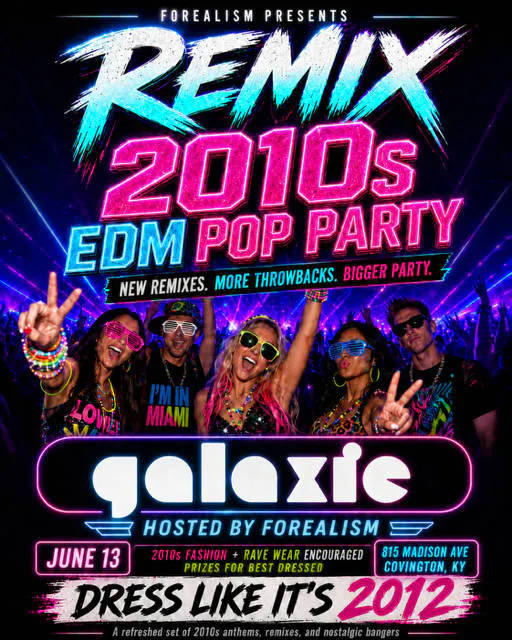 Remix: 2010s EDM Pop Party 2.0 w/ Forealism event banner