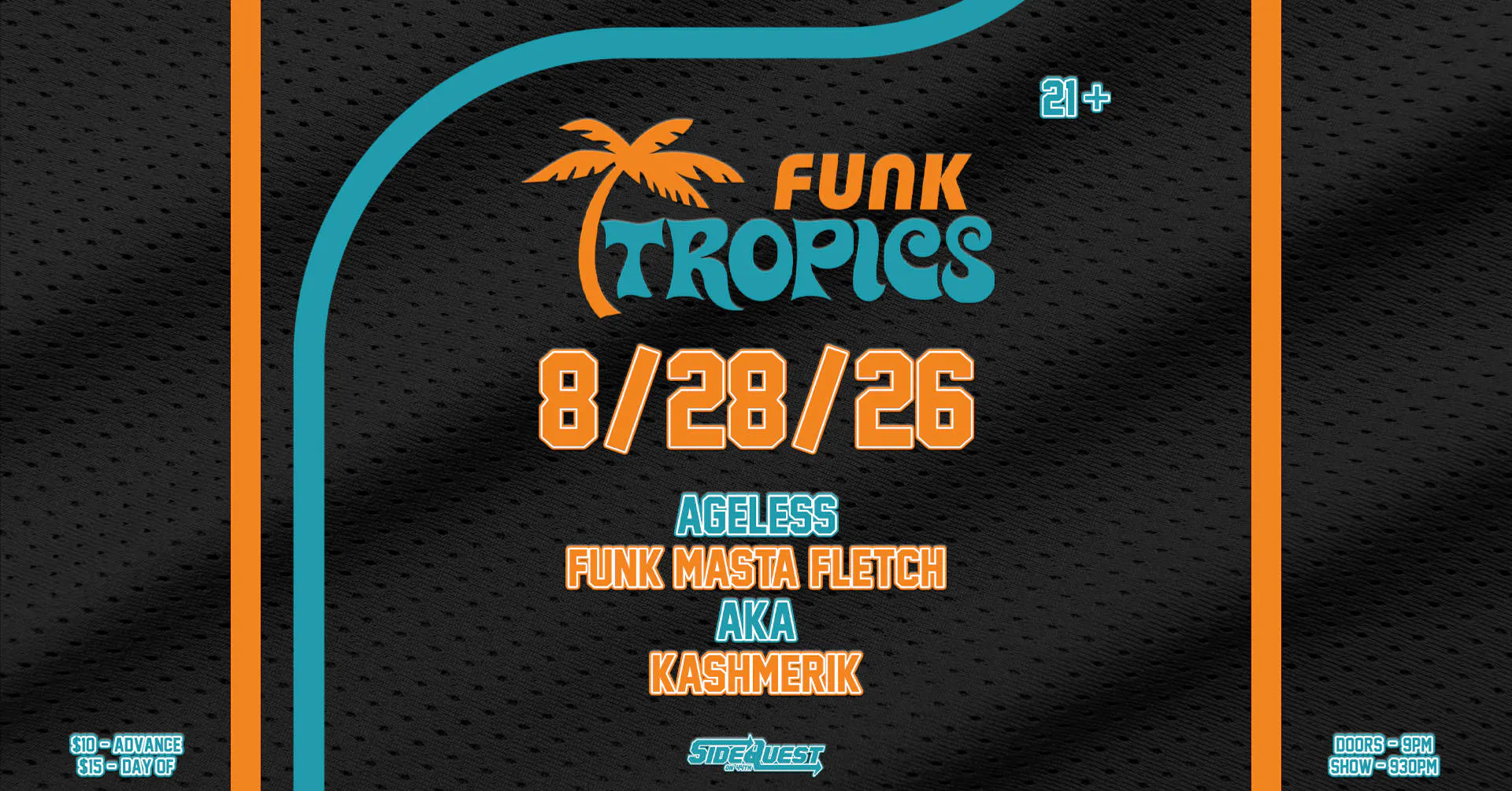 Funk Tropics #4 feat. Ageless, FMF, AkA event banner