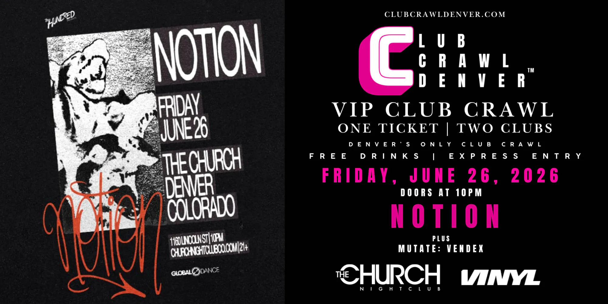 Fri, June 26th: Notion and Mutate: Vendex event banner