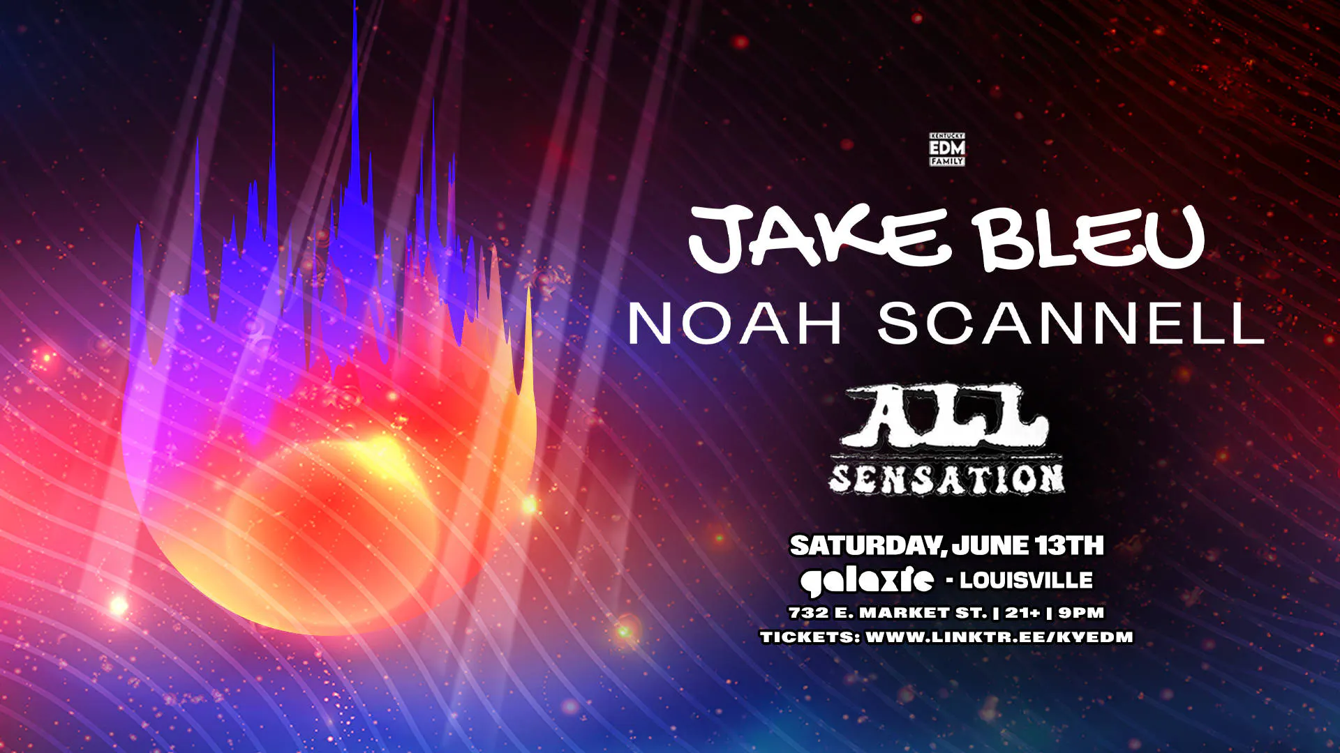 Jake Bleu w/ Noah Scannell & All Sensation at Galaxie - Louisville event banner