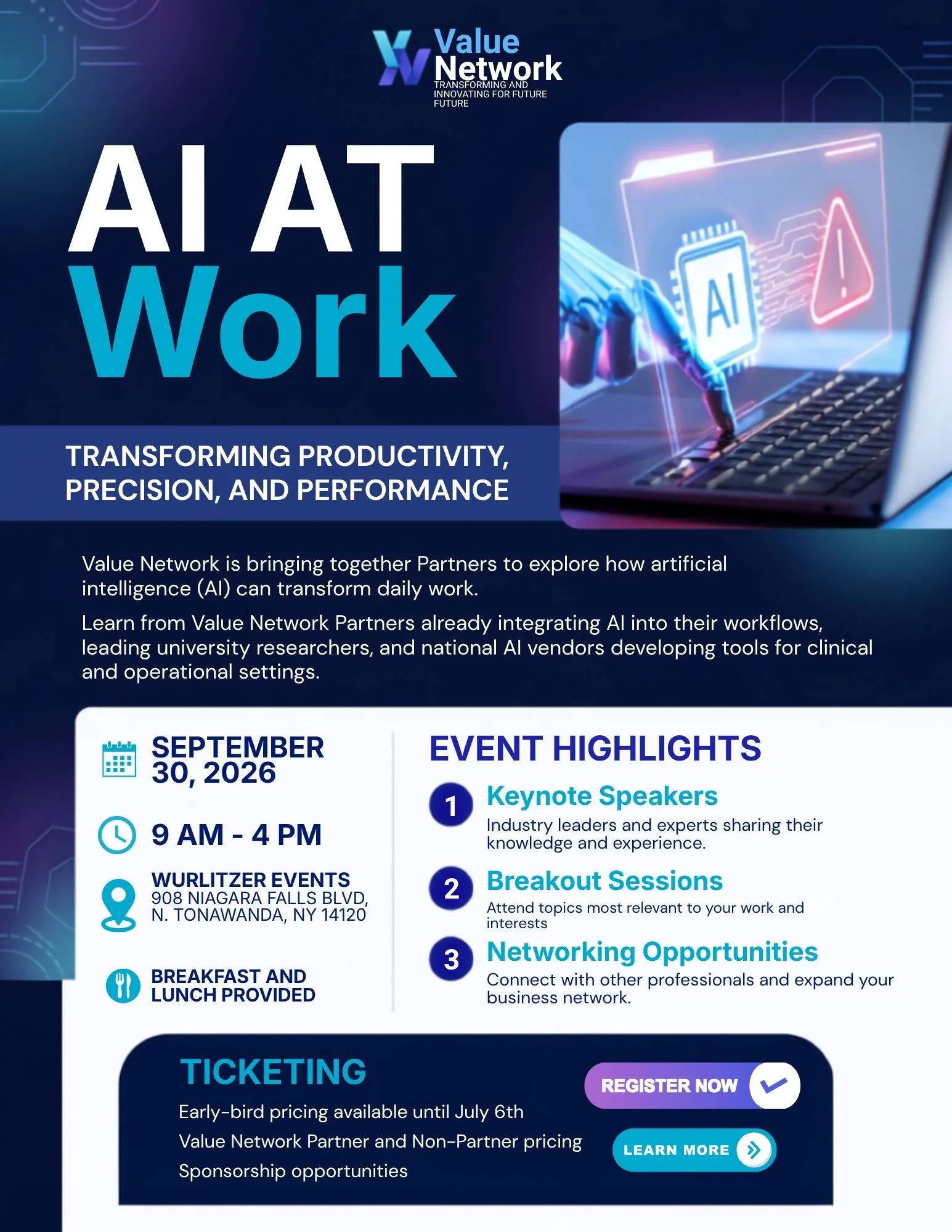 AI at Work: Transforming Productivity, Precision, and Performance event banner
