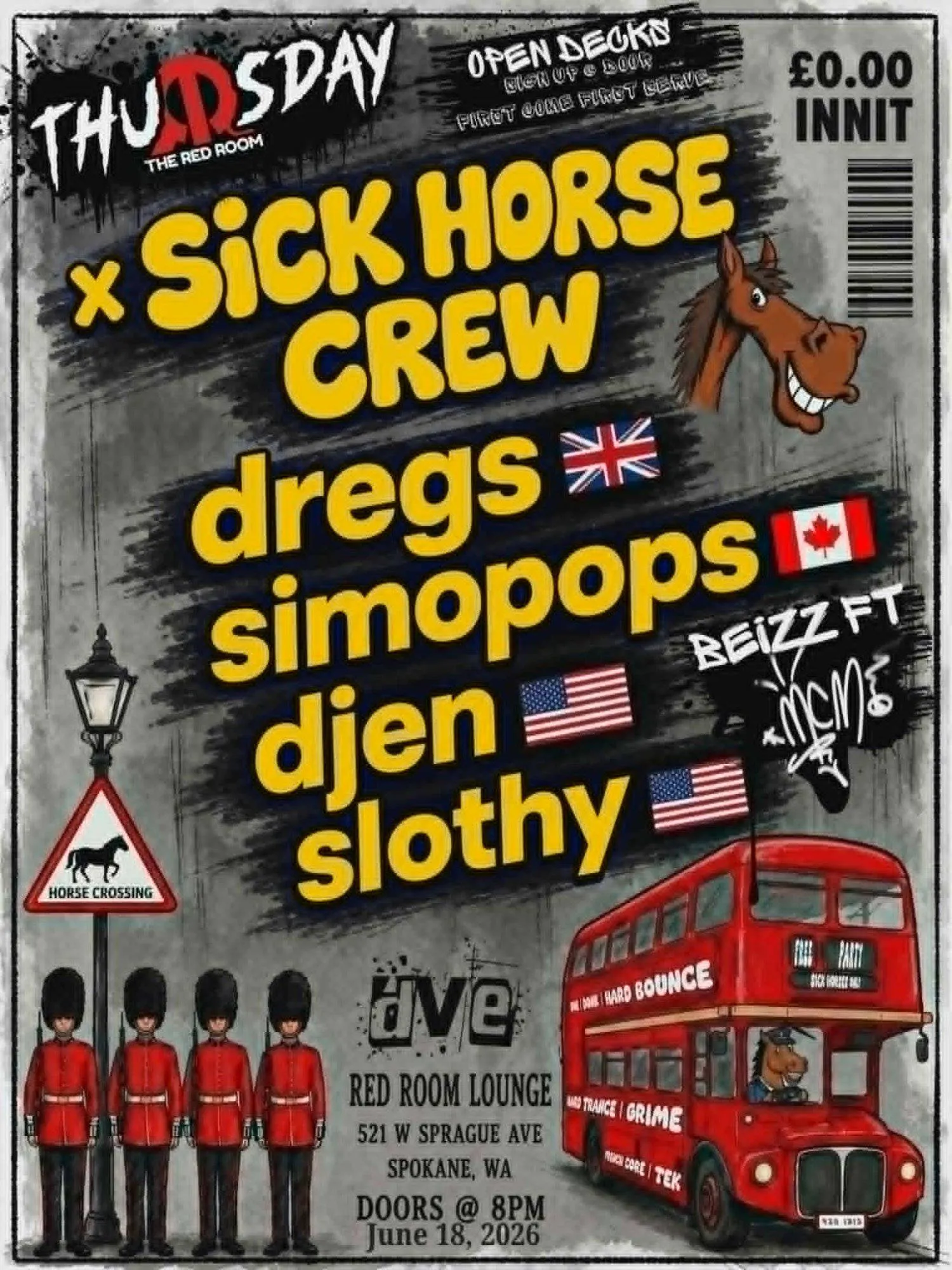 ThuRRSday & SICK HORSE CREW - THE GREAT BRITISH BASSLINE SHOW event banner