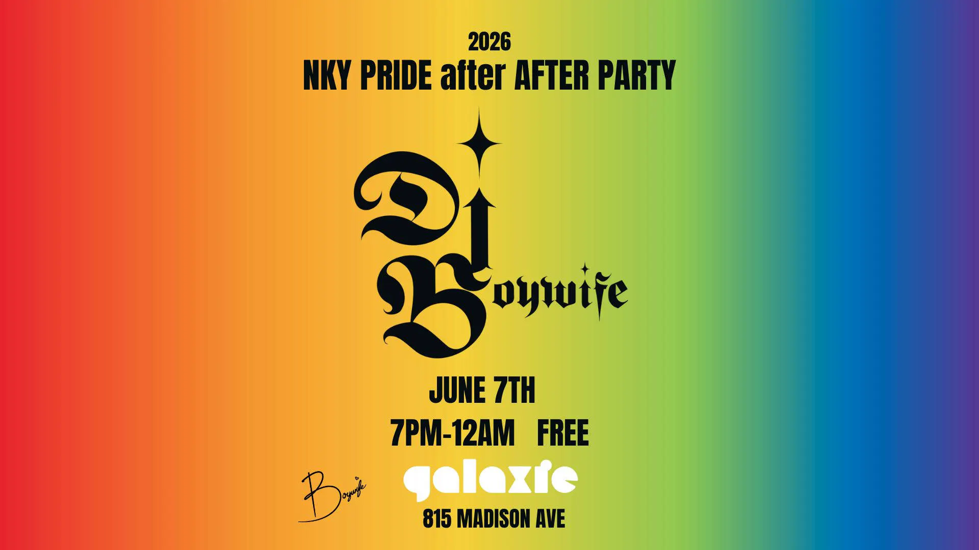 NKY Pride After After Party w. DJ Boywife event banner