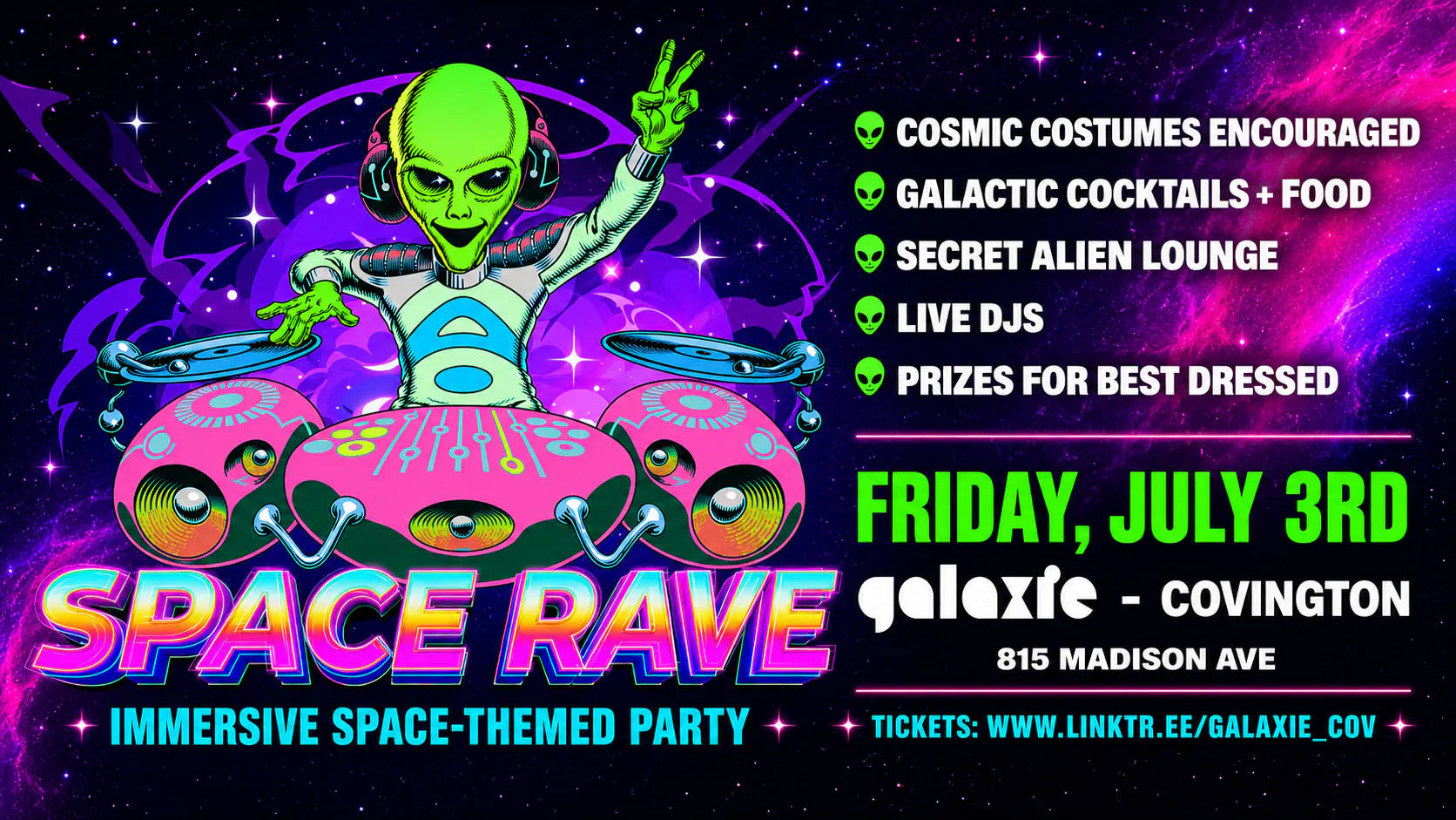 SPACE RAVE event banner