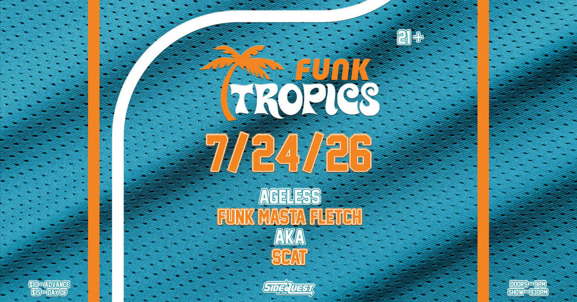 Funk Tropics #3 feat. Ageless, FMF, AkA event banner