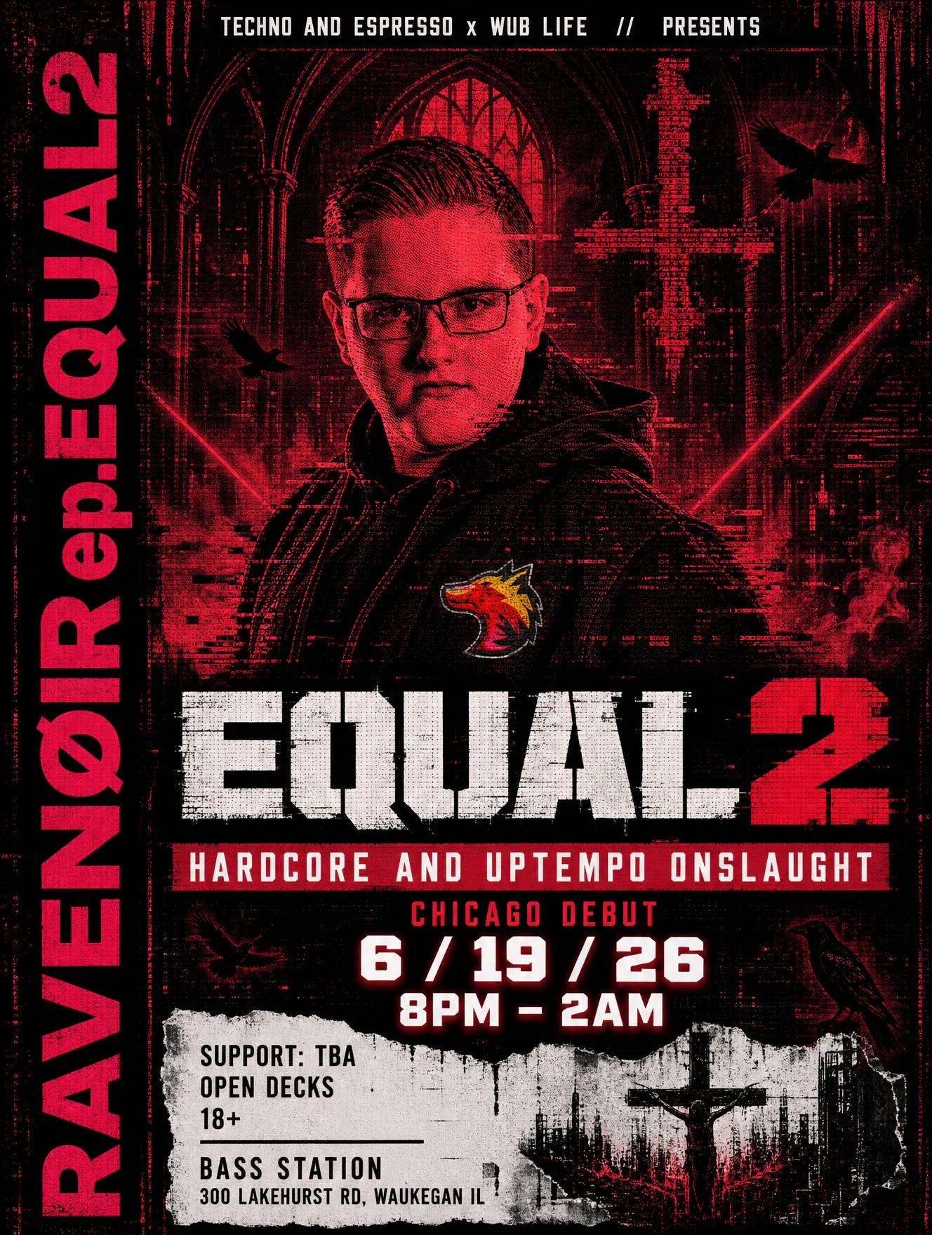 RAVENOIR ft. EQUAL2 AT BASS STATION event banner