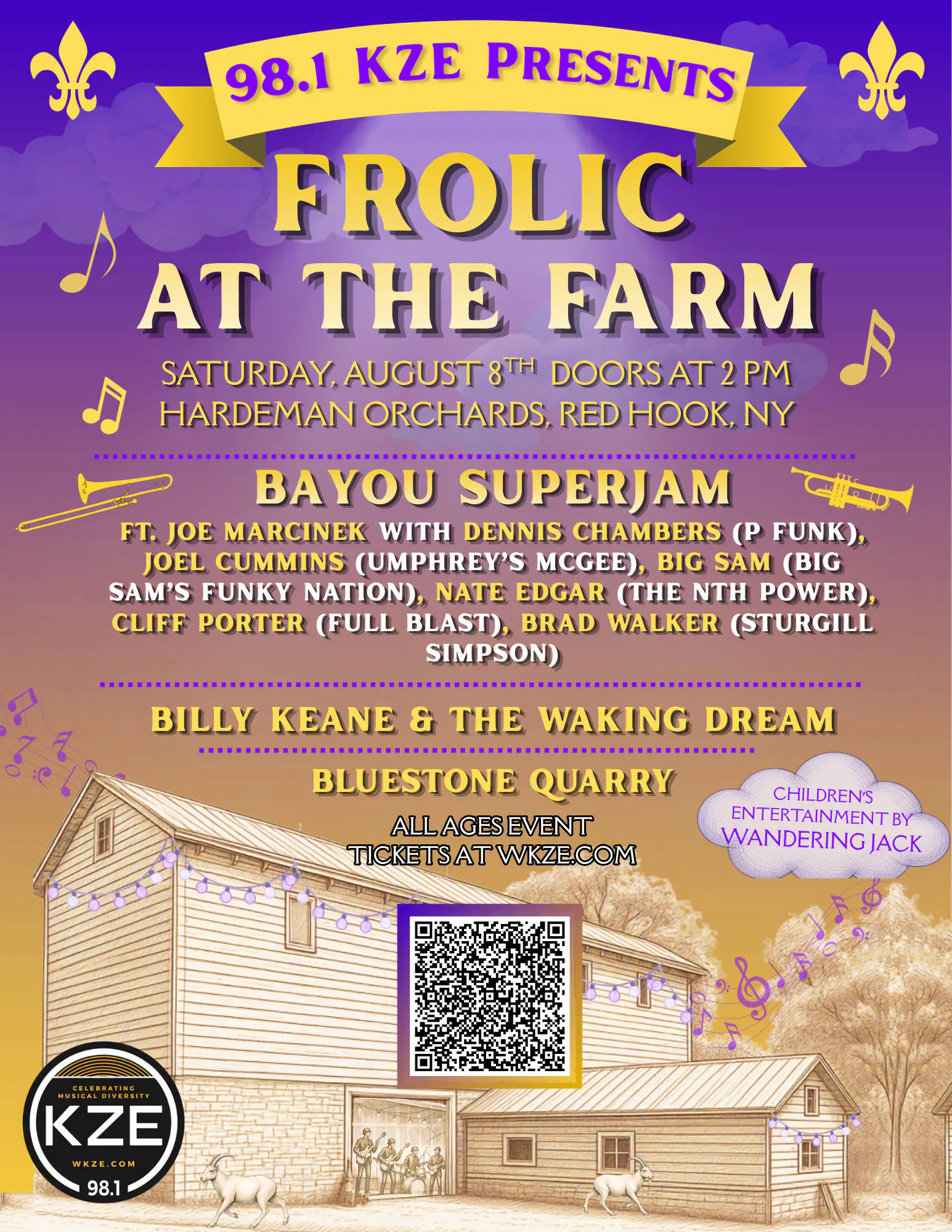981KZE Presents Frolic at The Farm 2026 event banner