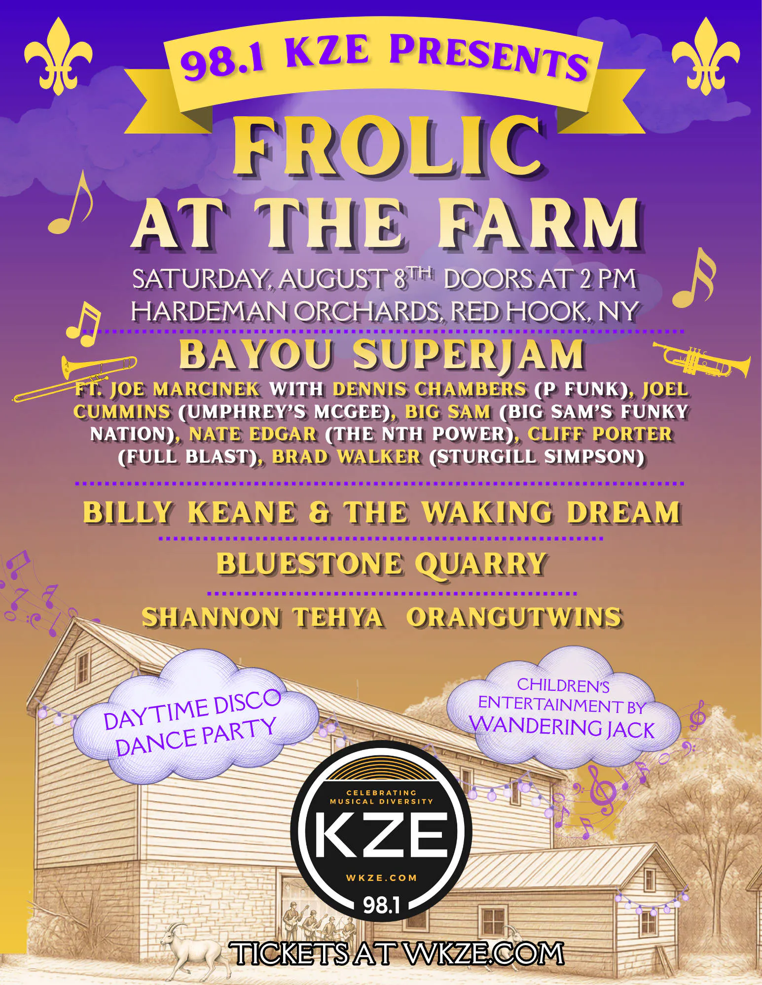 981KZE Presents Frolic at The Farm 2026 event banner