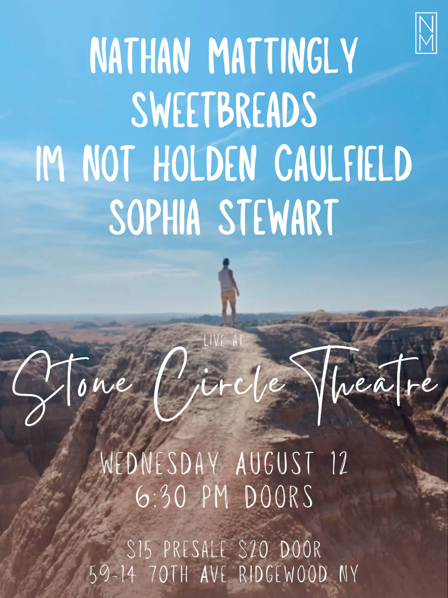 Nathan Mattingly / Sweetbreads / I'm Not Holden Caulfield / Sophia Stewart event banner
