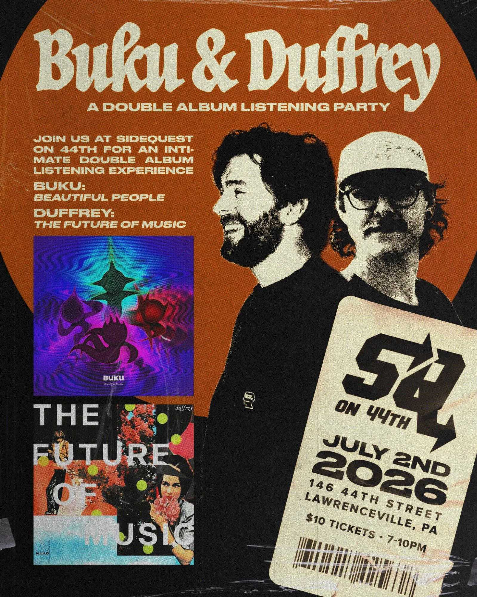 Duffrey & BUKU's listening party event banner
