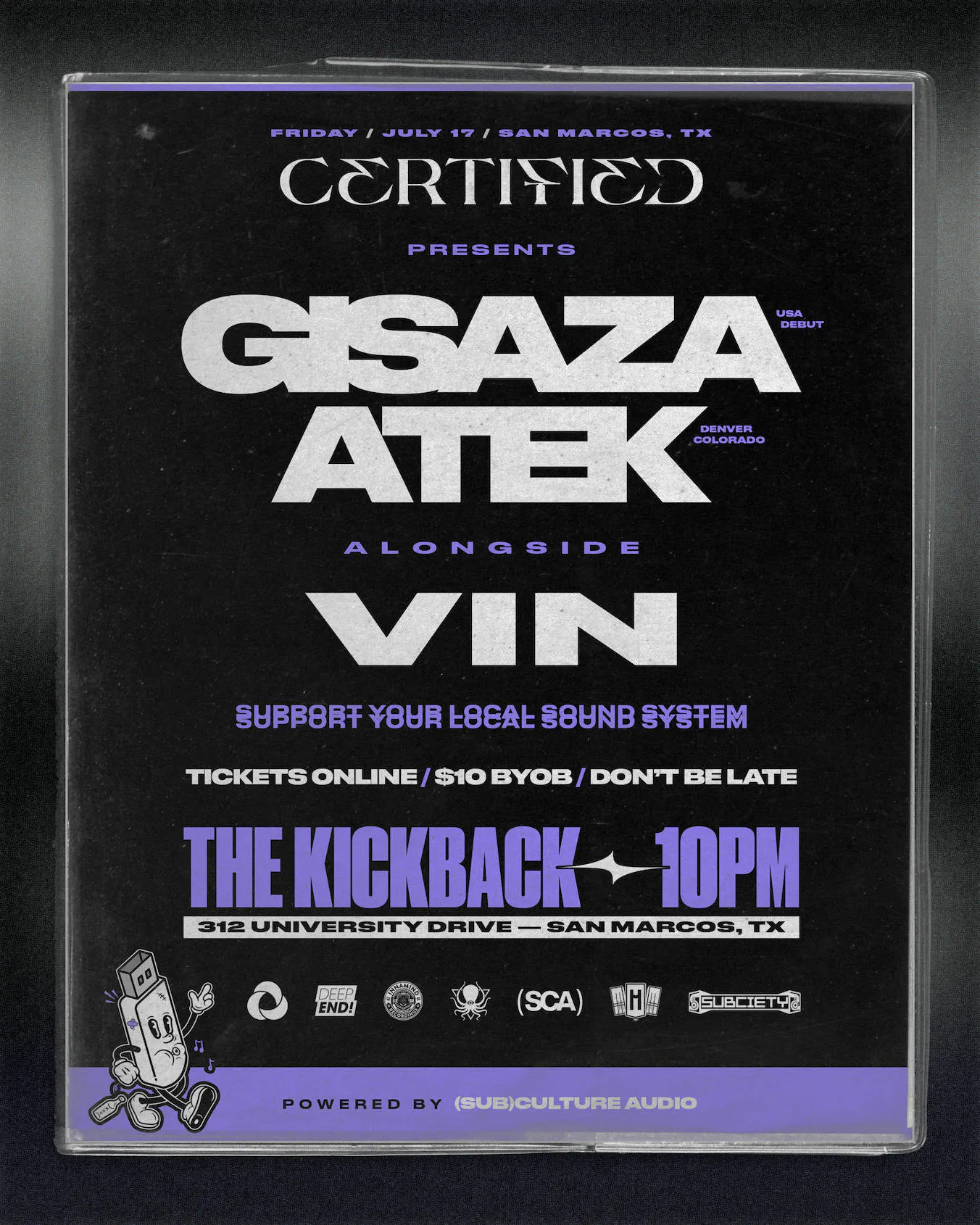 𝕮𝖊𝖗𝖙𝖎𝖋𝖎𝖊𝖉 Presents: GISAZA x ATEK | JULY 17 (FRIDAY) event banner