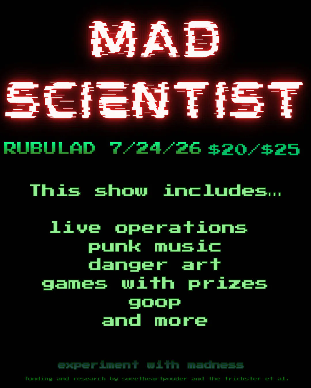 MAD SCIENTIST event banner