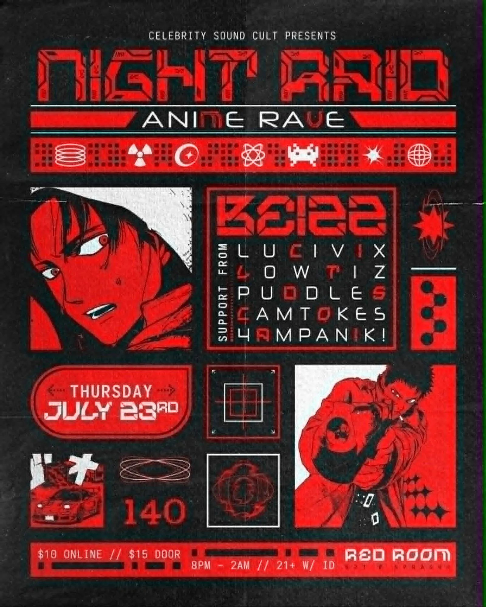 NIGHT RAID: an Anime Rave Headlined by BEIZZ event banner