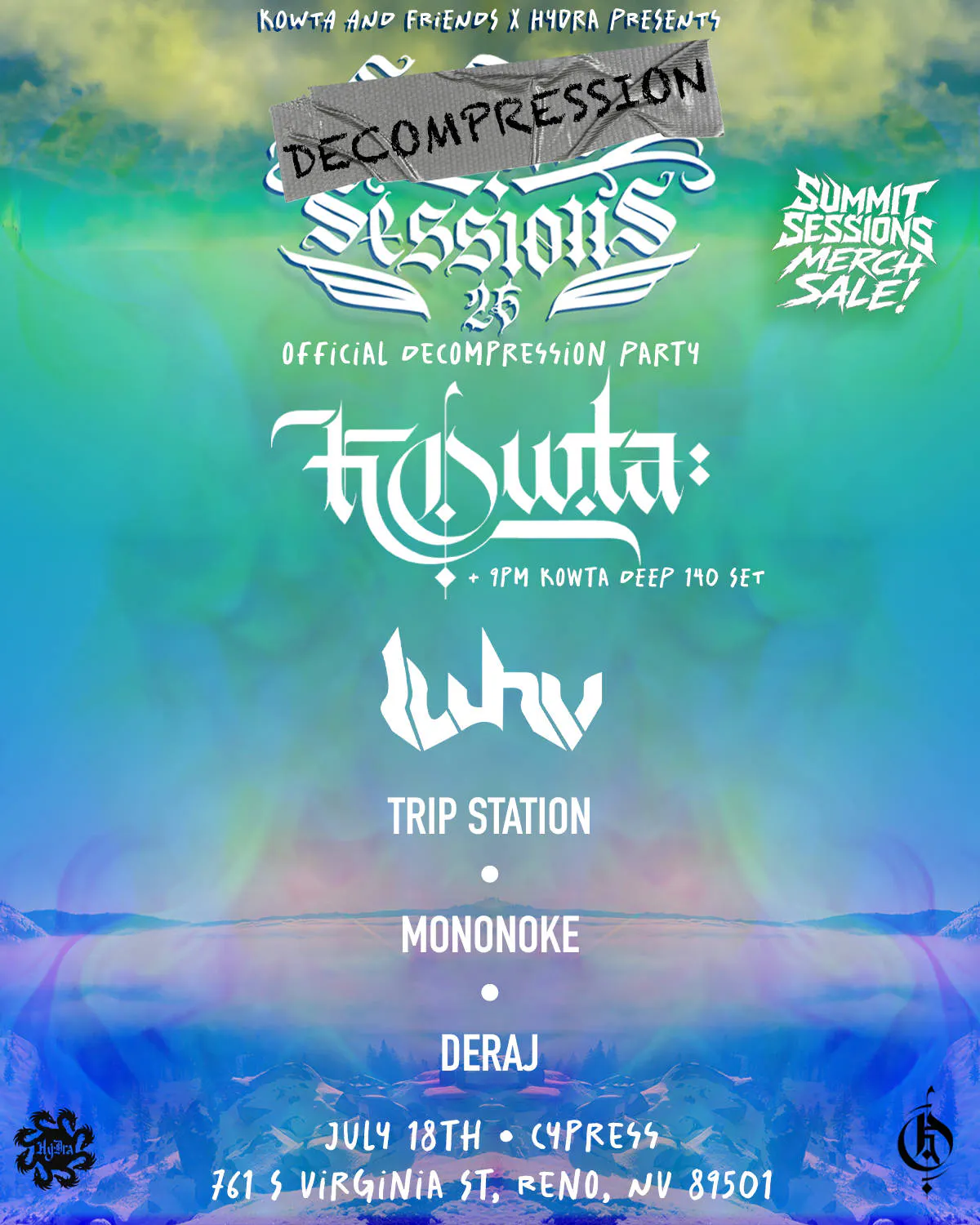 Decompression Sessions 7/18 Reno NV event banner