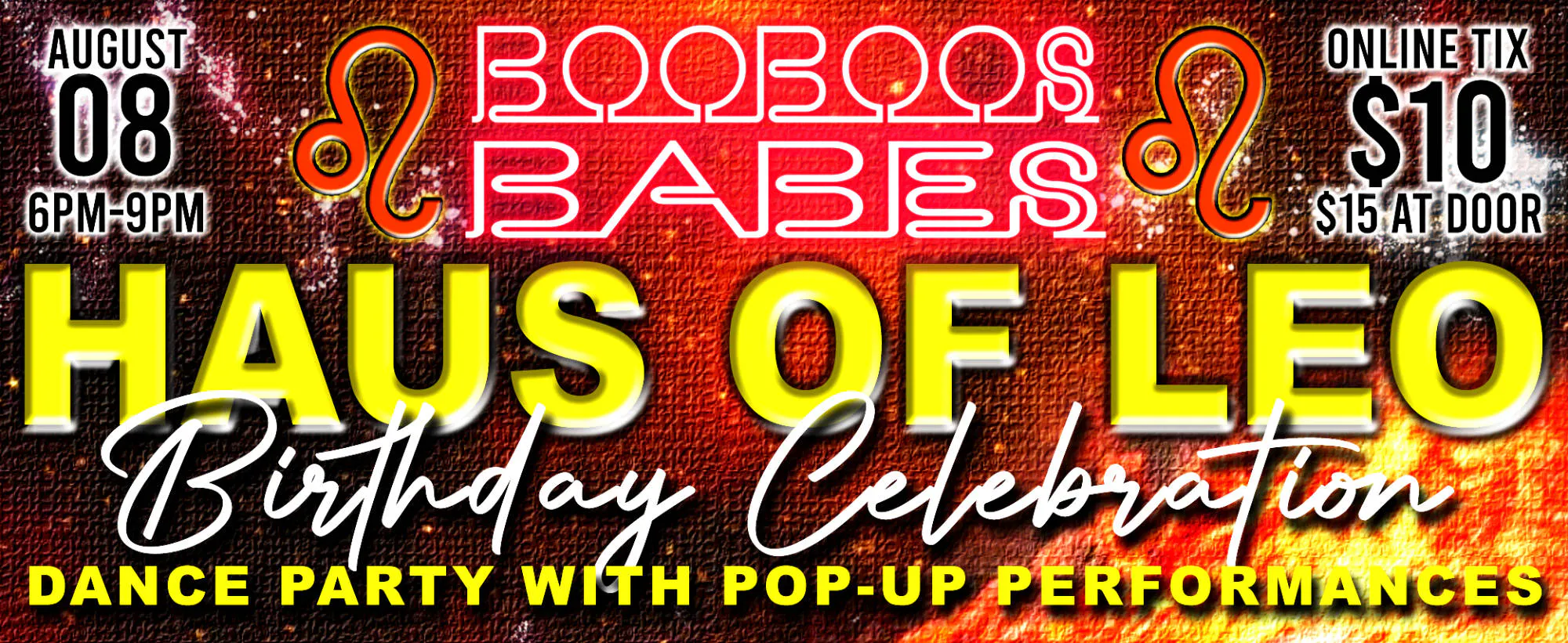 BooBoo's Babes Haus of Leo – Birthday Celebration event banner