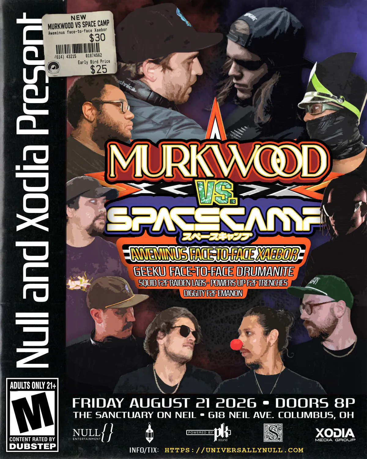 MURKWOOD VS SPACECAMP | AWEMINUS FACE TO FACE XAEBOR | AUGUST 21, 2026 event banner