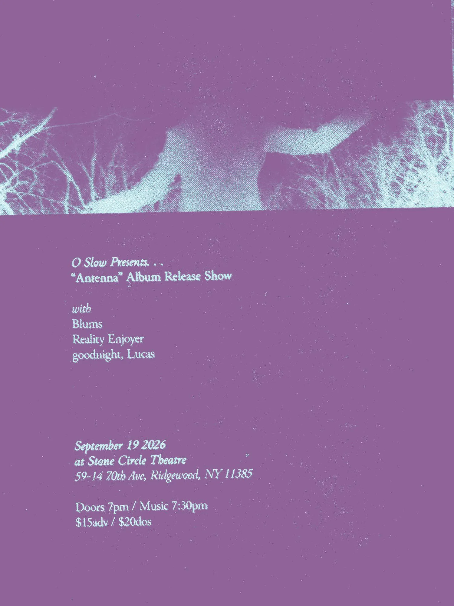 O Slow's "Antenna" Album Release Show with Lipsticism, goodnight, Lucas and Reality Enjoyer event banner
