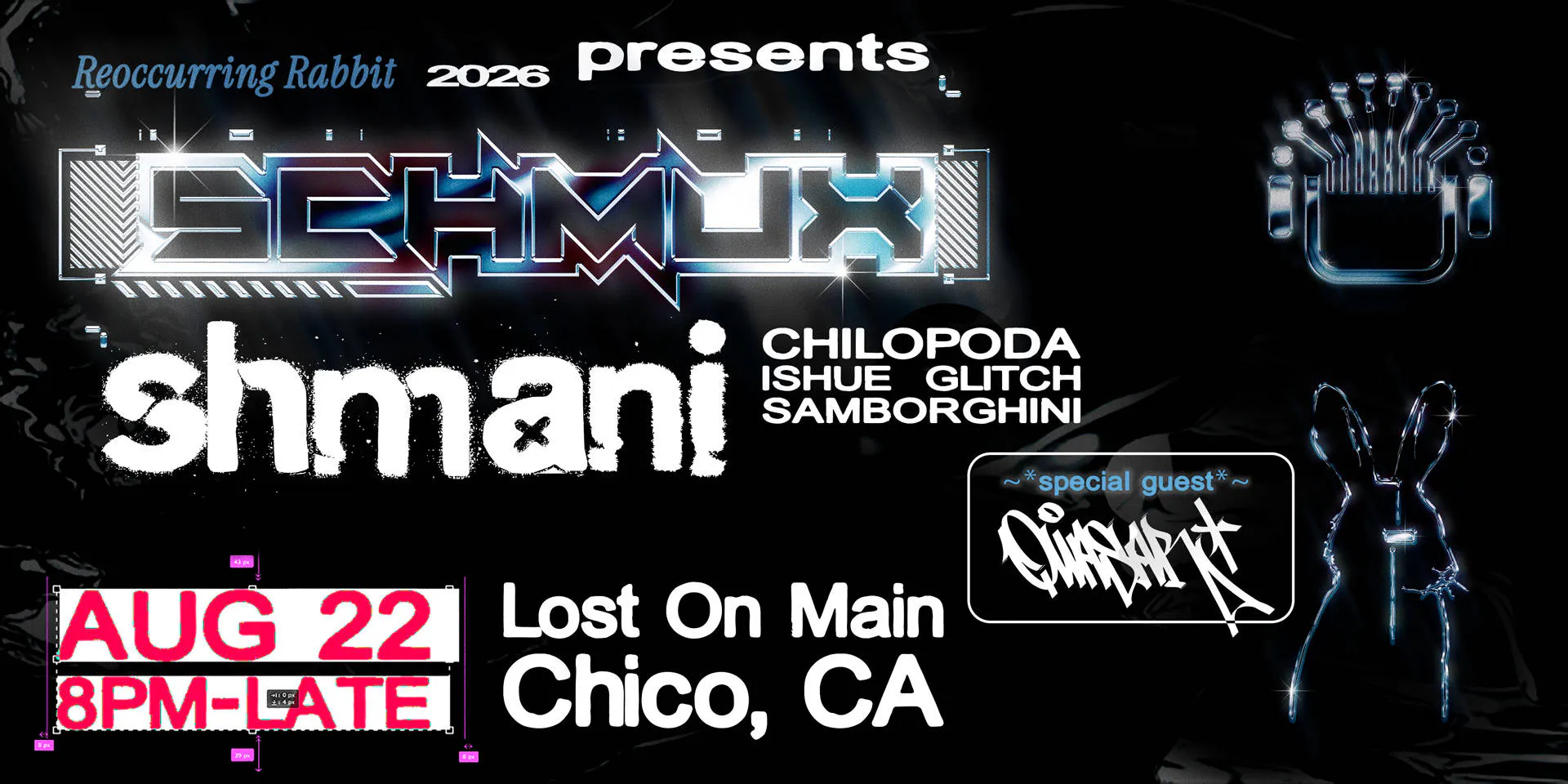 Schmux & Shmani Reoccurring Rabbit Party event banner