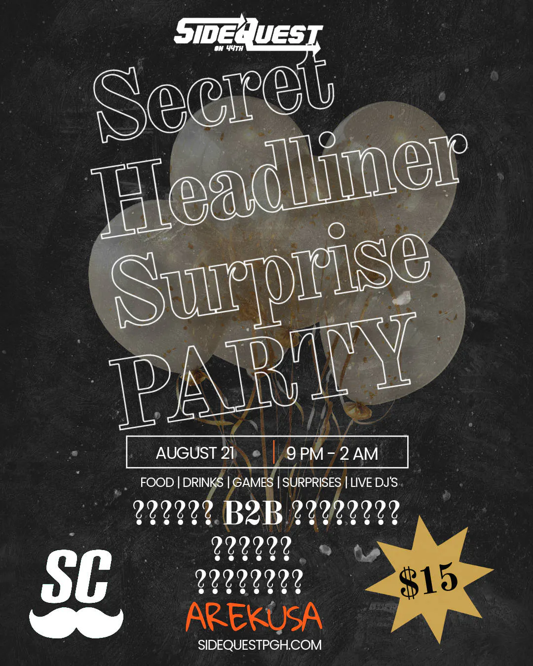 August Surprise Party event banner