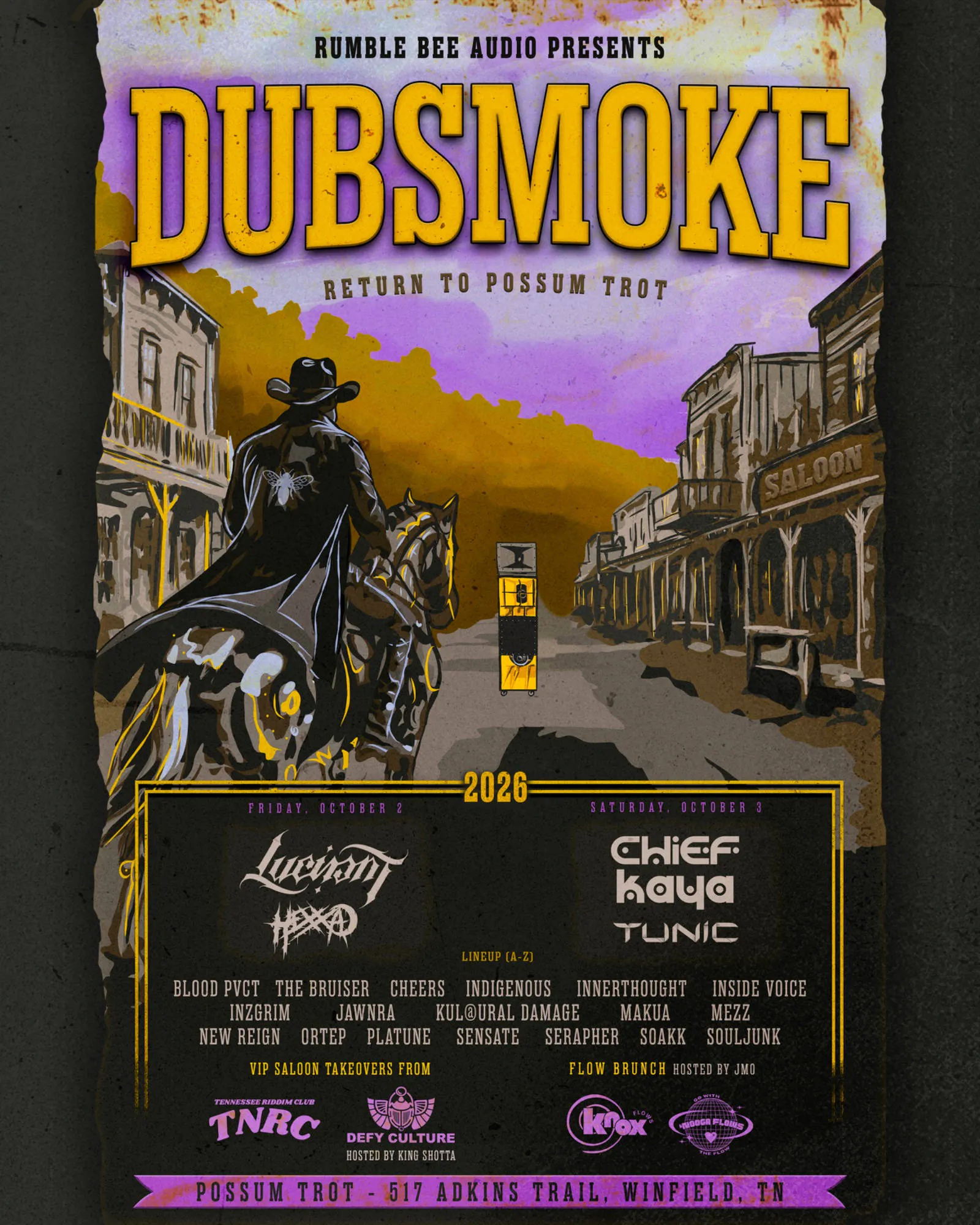 Dubsmoke : Return to Possum Trot event banner