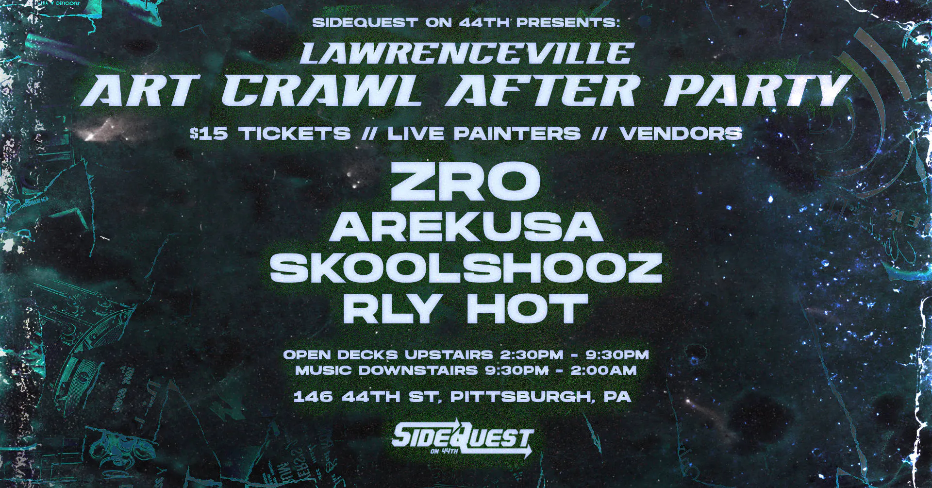 Lawrenceville art crawl event banner