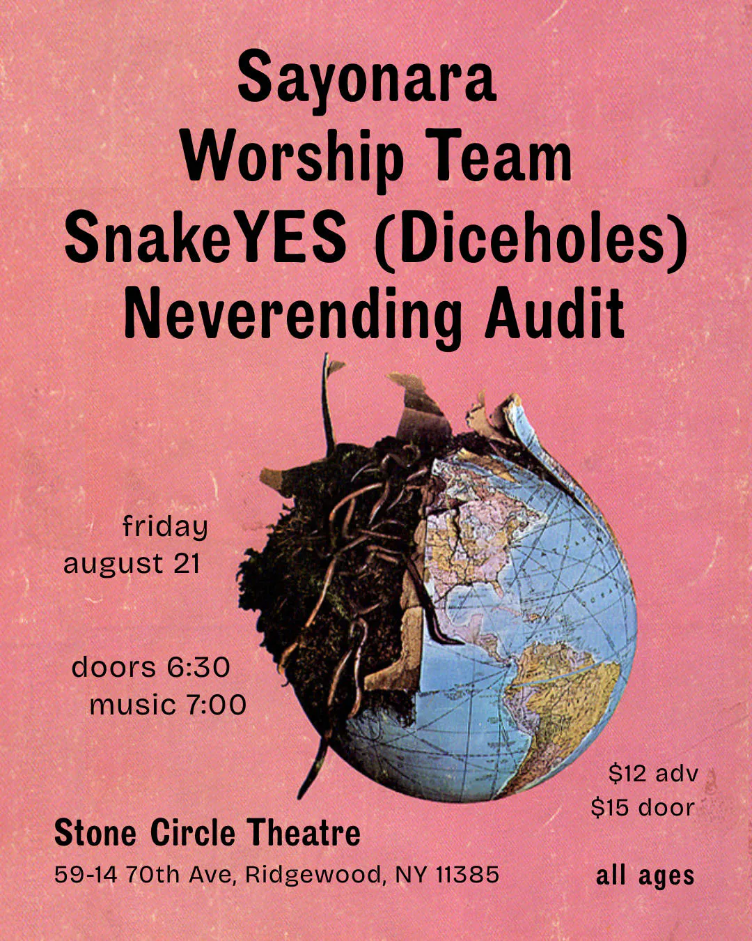 Sayonara, Worship Team, SnakeYES, Neverending Audit event banner
