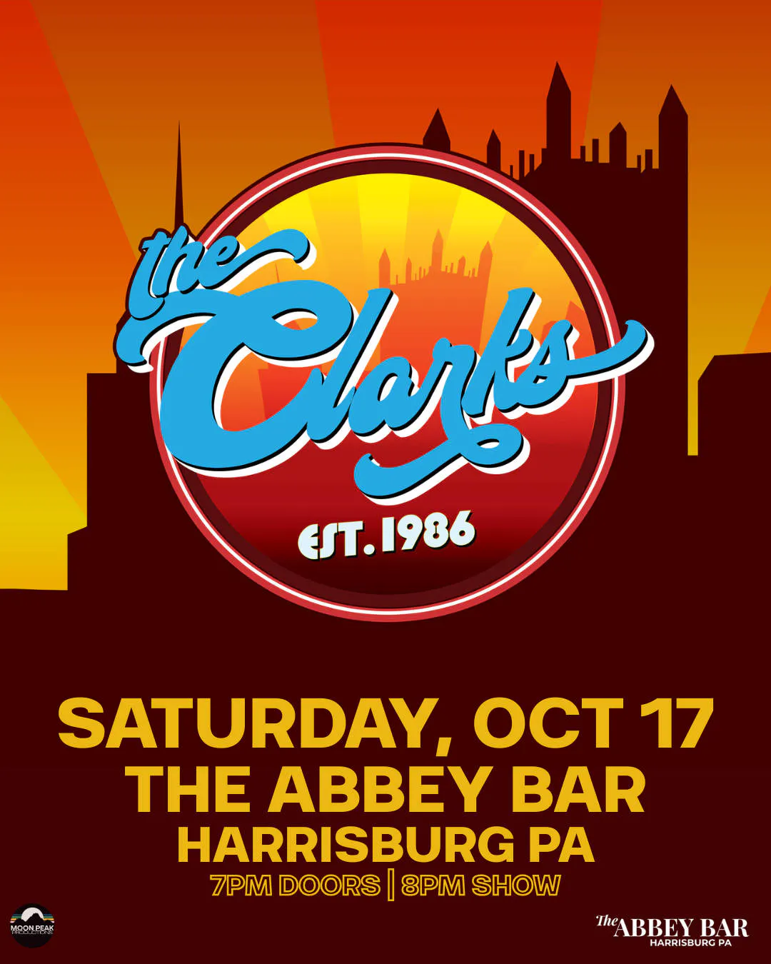The Clarks at The Abbey Bar | Oct 17th | Harrisburg PA event banner
