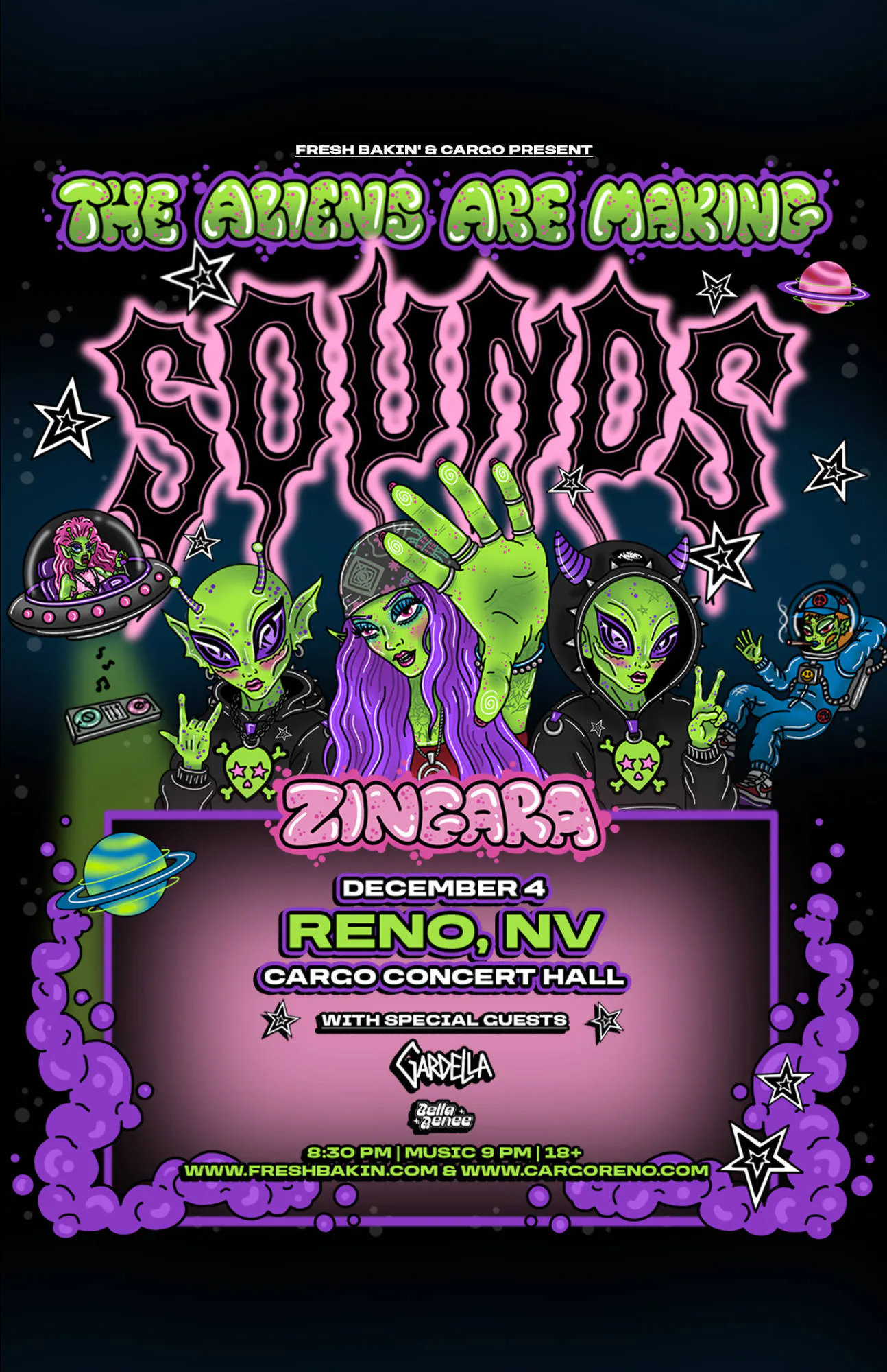 Zingara 'The Aliens are Making Sounds' Tour at Cargo event banner