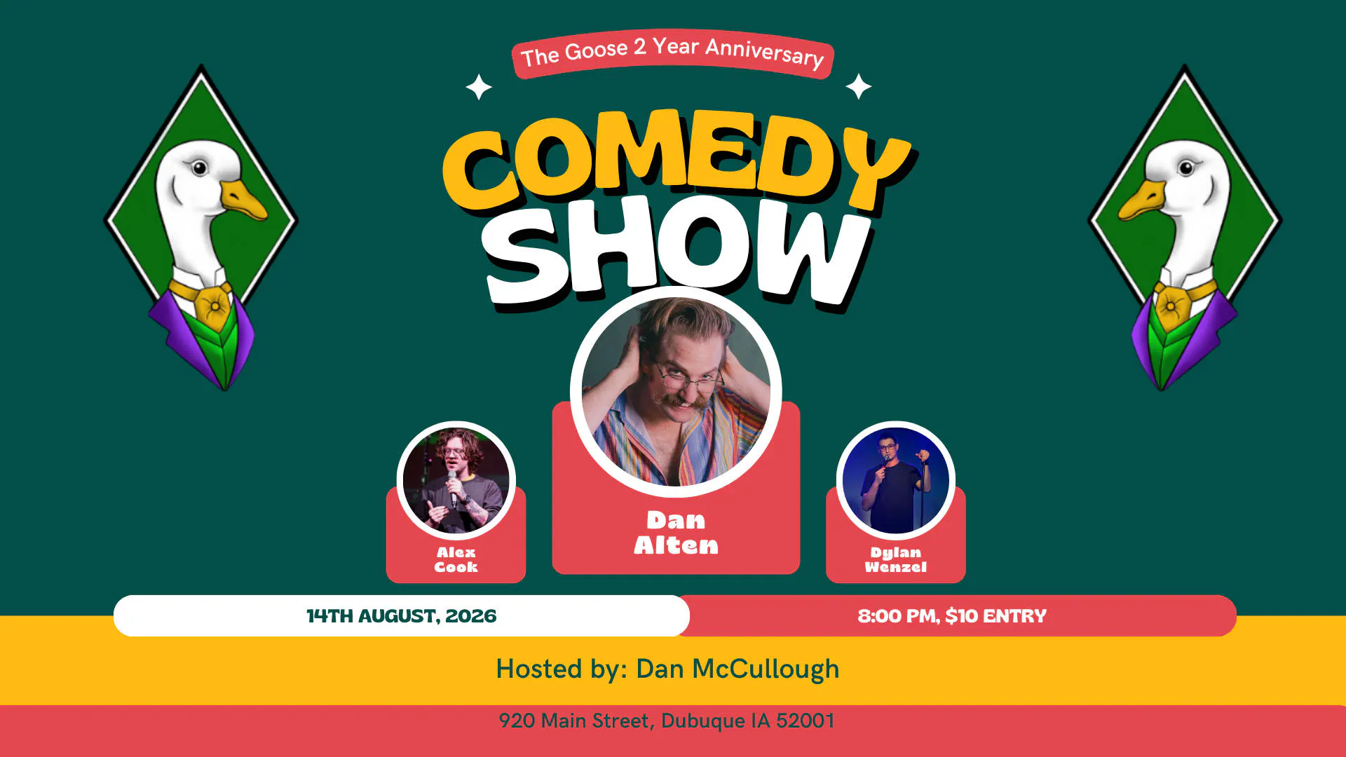 The Goose Anniversary Comedy Show with Dan Alten & More event banner