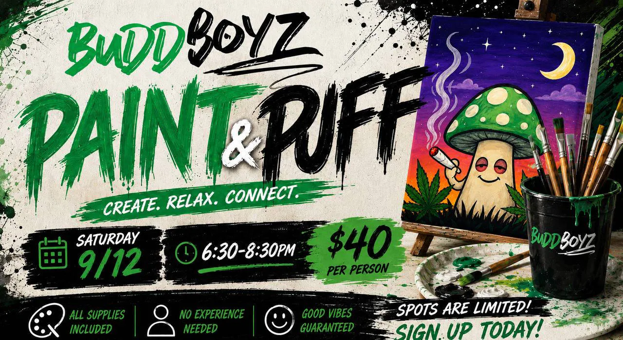 Paint And Puff With the Buddboyz event banner