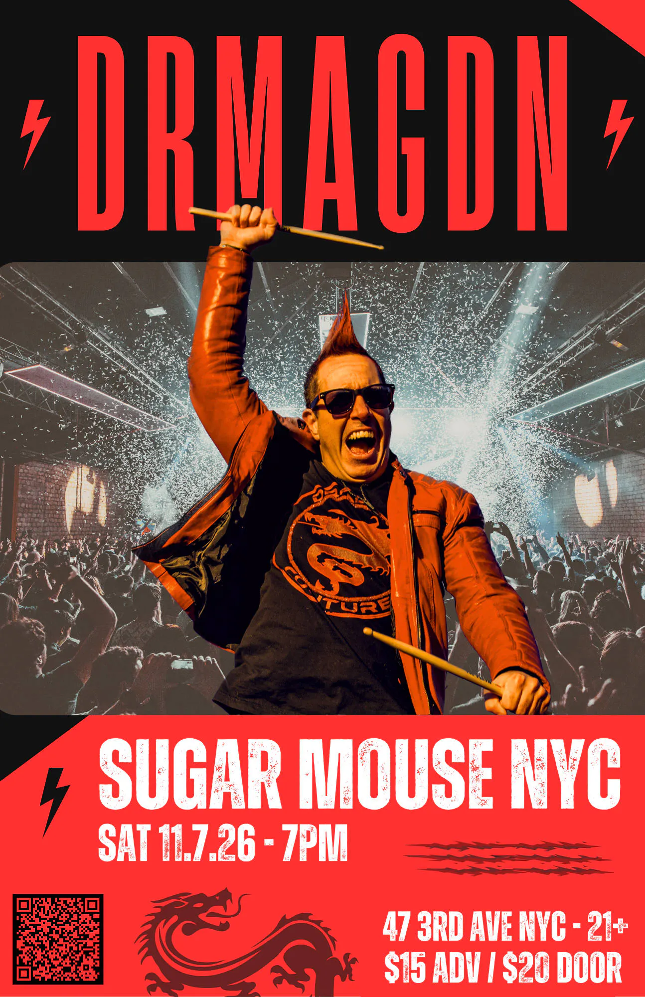 DRMAGDN - Sugar Mouse NYC - Sat 11/7/26 - 7pm event banner